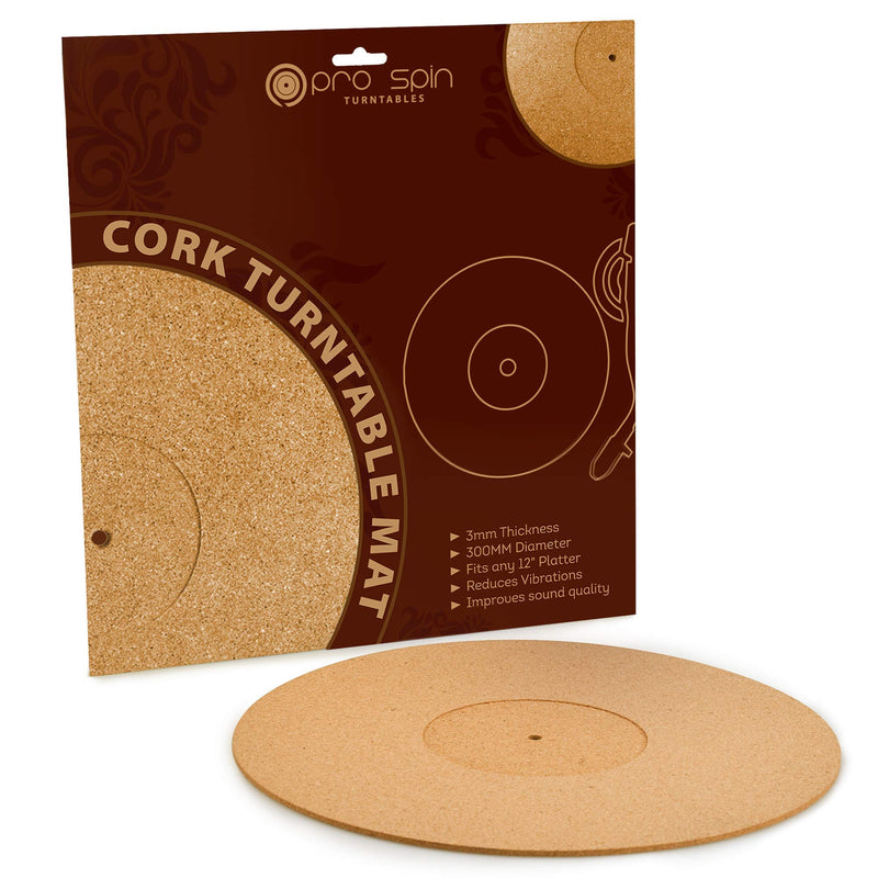 Cork Turntable Mat by PRO SPIN for Vinyl LP Record Players (3mm) High-Fidelity Audiophile Acoustic Sound Support | Help Reduce Noise Due to Static and Dust Cork