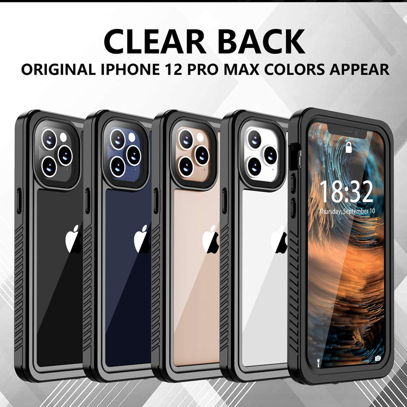 ANTSHARE for iPhone 12 Pro Max Waterproof Case, for iPhone 12 Pro Max Case Built-in Screen Protector Full Body Protective Shockproof Dustproof IP 68 Waterproof Case for iPhone 12 Pro Max 6.7''