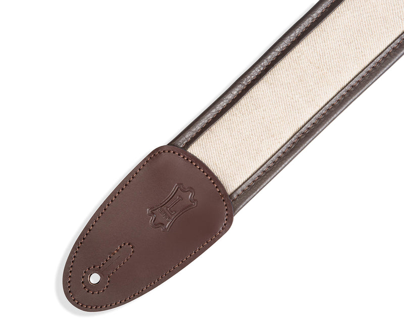 Levys' Leathers 2.5" Wide Hemp Webbing Guitar Strap with Garment Leather Backing; Dark Brown (MHG2-DBR) Slider