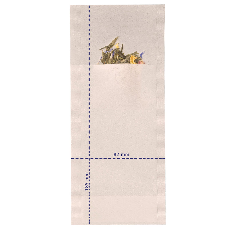 Finum Disposable Paper Tea Filter Bags for Loose Tea, Brown, Large, 100 Count Large - Natural
