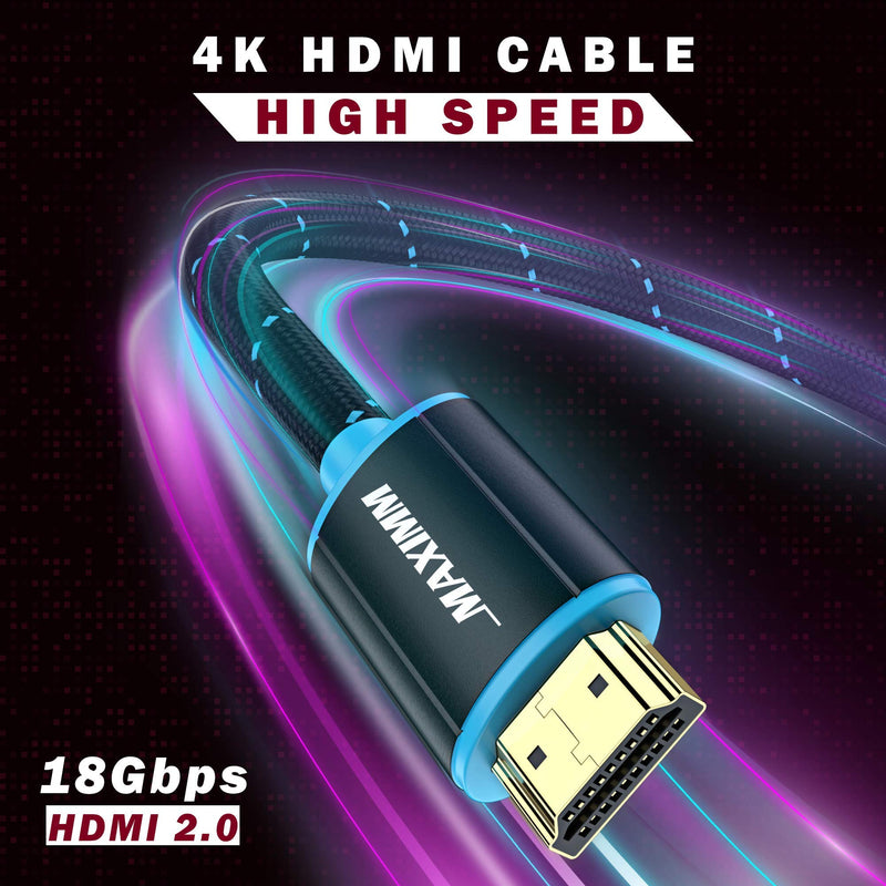 Maximm 4K HDMI Male to Female Extension Cable - 1.5 FT - 60Hz 48 Gbps-Premium High Speed Cable