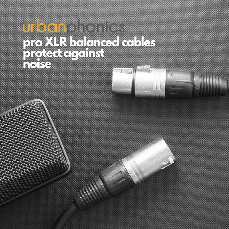 Urbanphonics XLR Mic Cable | Premium Quality Pro Microphone Lead | Balanced Male XLR to Female XLR | 1 Metre Black | Clearer Sound for PA Systems, Studio Recording, Mixers, Amplification & Speakers