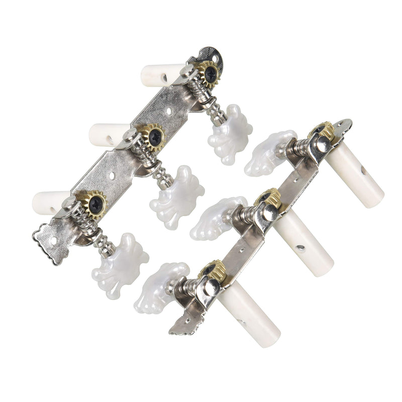 FINO Guitar Machine Head,6 String Tuning Pegs for 3L3R Classical Guitar, Right Hand Chrome Tuner Guitar Parts 1 Set (White) White