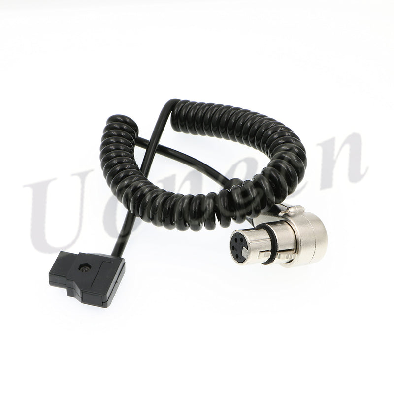 ARRI ALEXA Camera cable Right angle 90 Degree XLR 4 pin female to D-tap power spring cable for Supply Battery Adapter