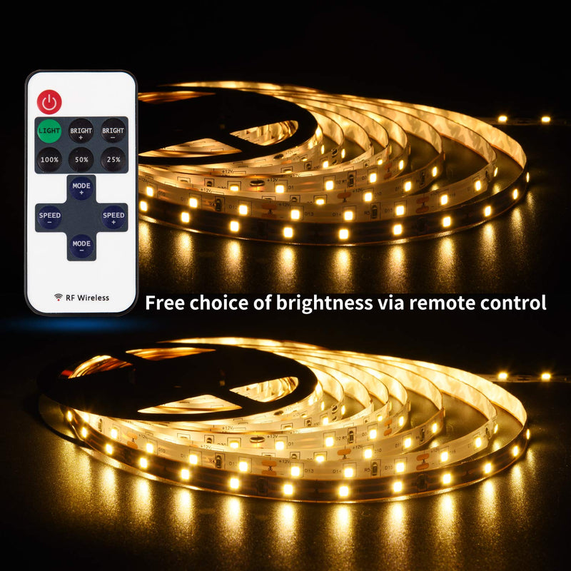 [AUSTRALIA] - SHPODA LED Strip Lights Kit,33Ft/10M Light Strip with RF Remote and Controller Box,600 Units 2835 LEDs,Non-Waterproof Dimmable LED Ribbon for Home Lighting Kitchen Bar Party Decoration,Warm White Warm White 