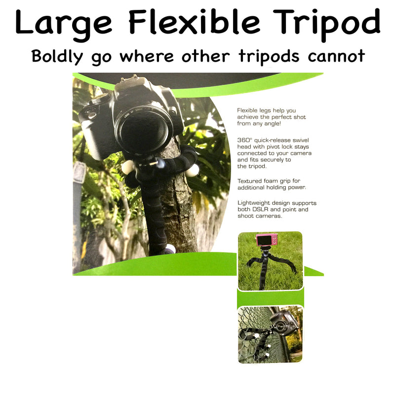 SIMA Large Portable Flexible Bendy Tripod with Bendable Grippy Foam Legs - 8" (STV-BPL)