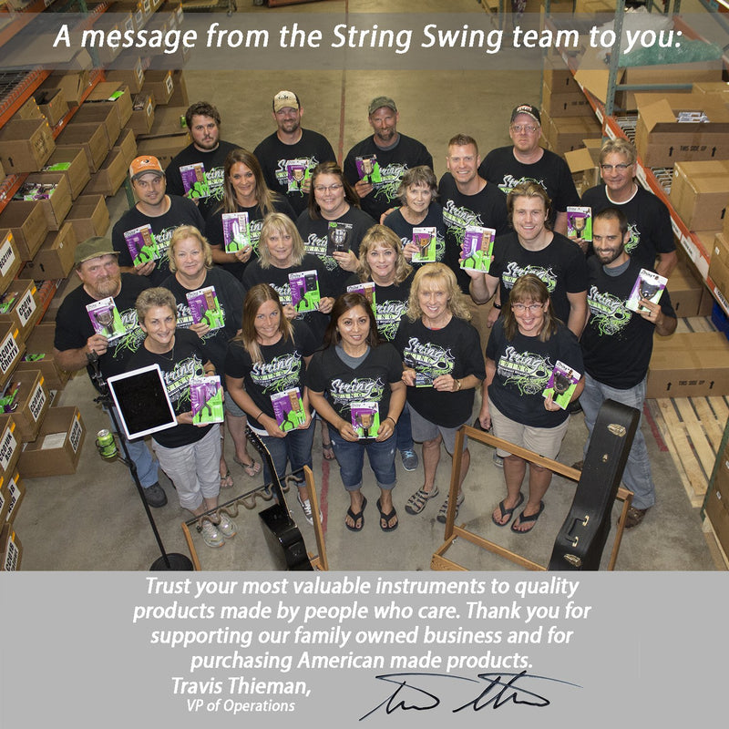 String Swing Premium Guitar Wall Mount - Holder for Electric Acoustic and Bass Guitars - Stand Accessories Home or Studio Wall - Musical Instruments Safe – Unique Hand Selected Black Walnut CC01K-BW