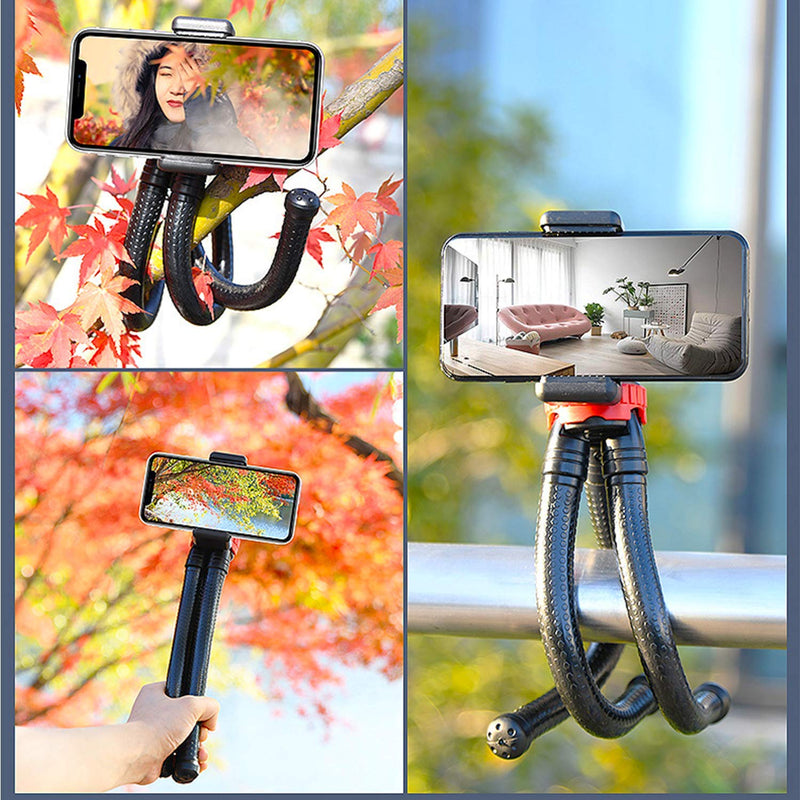 Phone Tripod, 360°Rotation with Wireless Remote, Flexible Portable Adjustable Tripod, Flexible Tripod Stand for Selfies/Vlogging/Photography, Compatible with iPhone, Samsung, Android