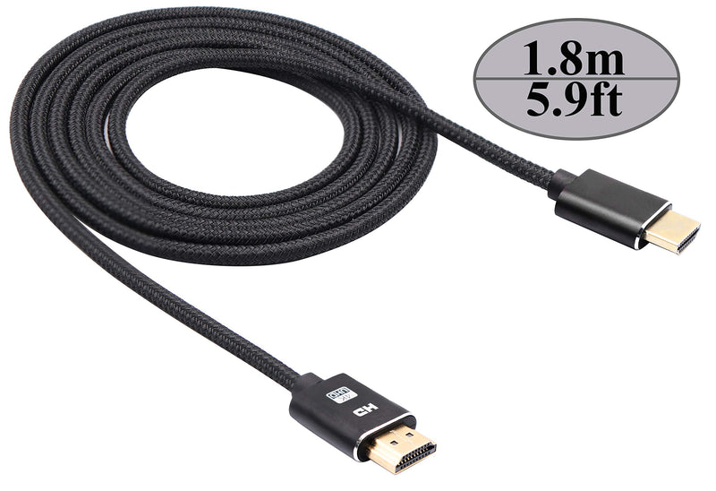 AAOTOKK 4K HDMI Cable 6 ft High Speed 18Gbps 4K 60Hz HDMI 2.0 Cable 4K HDR HDCP 2.2 3D 2160P 1080P Ethernet - Braided HDMI Cord - Compatible with Laptop PC UHD TV Blu-ray Xbox PS4/3(1.8m/6ft-1Pack) 1 Pack