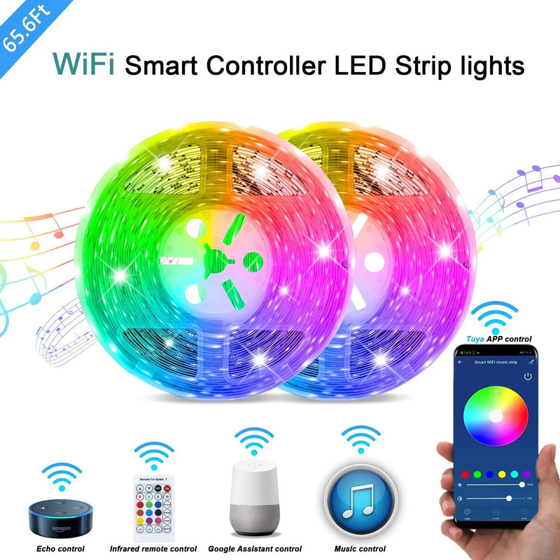 [AUSTRALIA] - LED Strip Lights, WiFi Wireless Smartphone Controlled 32.8 FT Lights Strip Work with Android iOS System, Alexa,Google Assistant APP, for Kitchen,Room,TV, Party, DIY Decoration 16.4 Feet 