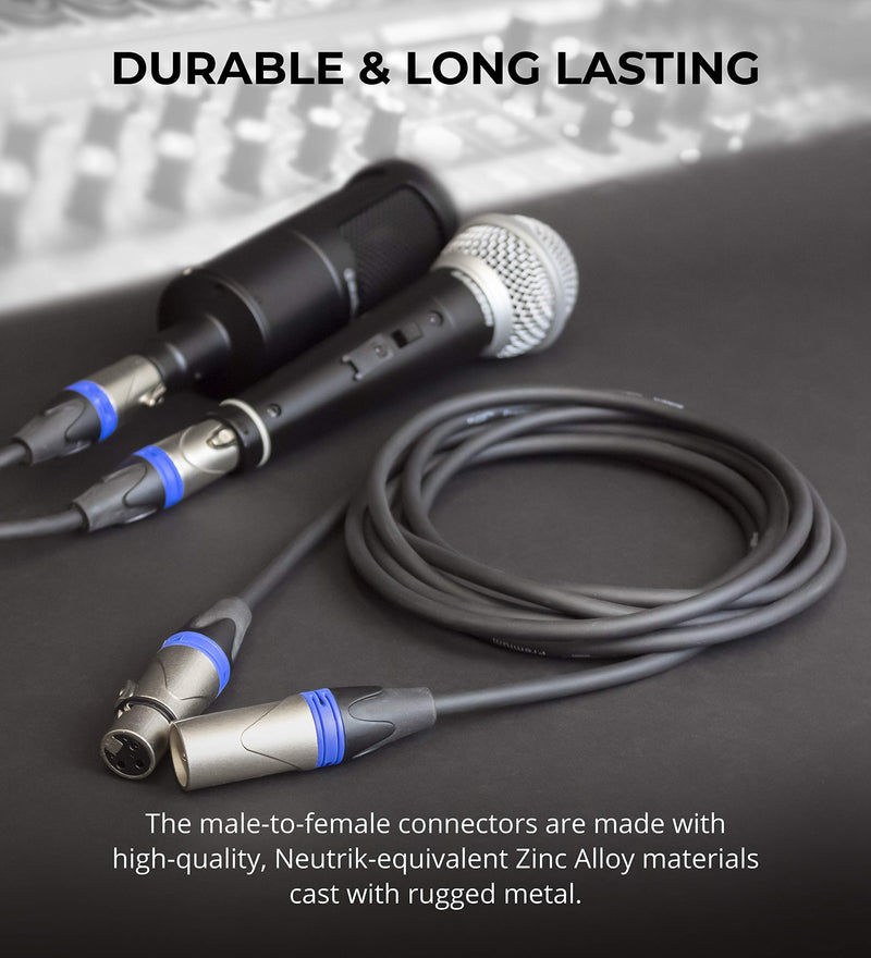 [AUSTRALIA] - Blucoil Audio 10-FT Balanced XLR Cable with 24 AWG Copper Wire and PVC Jacket - 3-Pin Male to Female Microphone Cord for Audio Interfaces, Mixers, Preamps, and Recorders 