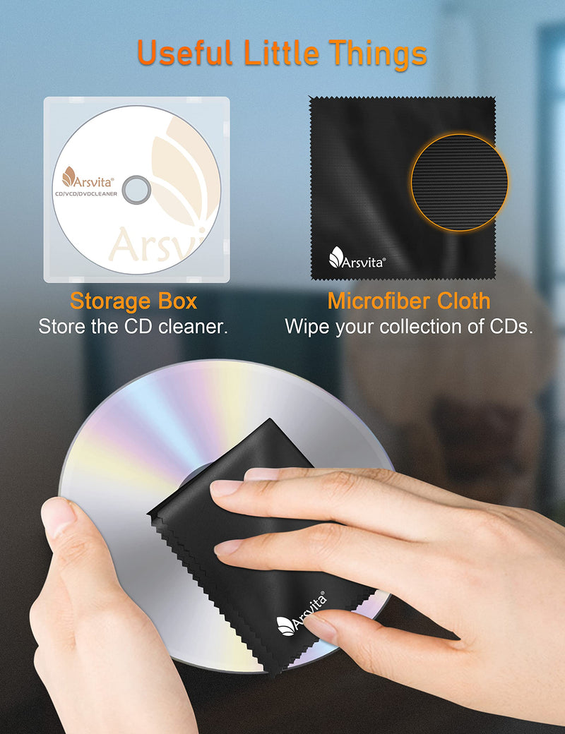 [AUSTRALIA] - Arsvita CD Laser Lens Cleaner Disc Cleaning Set for CD/VCD/DVD Player, Safe and Effective 