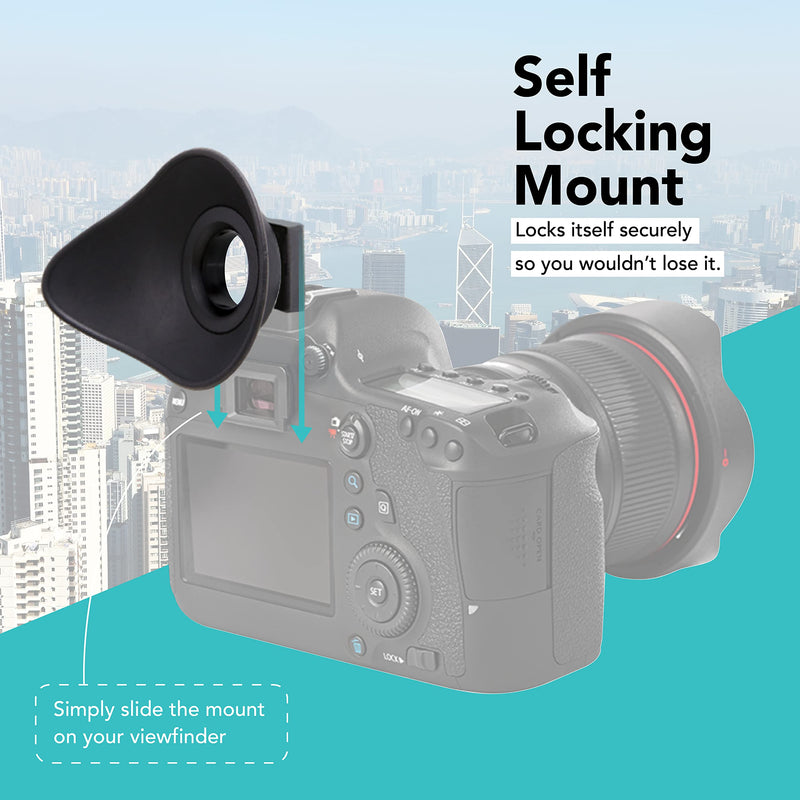 Foto&Tech Oval Soft Rubber EF Eyecup, Eye Cup Cover Eyepiece Viewfinder Compatible with Canon 6D Mark II 6D 5D Mark II 5D T7 T6 T5 T7i T6s T6i T5i T4i XSi SL2 SL1 80D 77D 70D 50D 40D 60Da