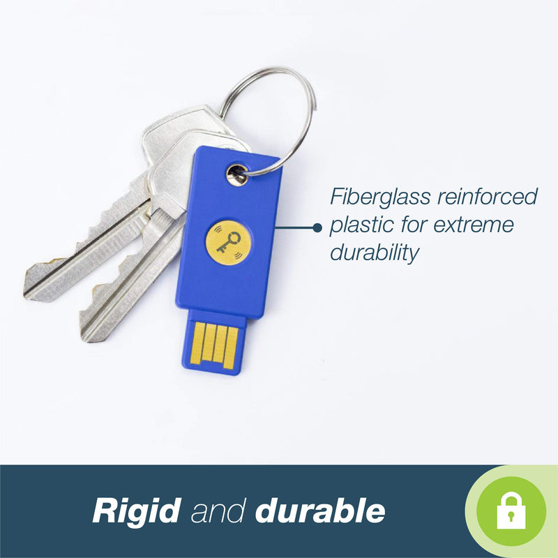 Yubico FIDO Security Key NFC - Two Factor Authentication USB and NFC Security Key, Fits USB-A Ports and Works with Supported NFC Mobile Devices – FIDO U2F and FIDO2 Certified - More Than a Password