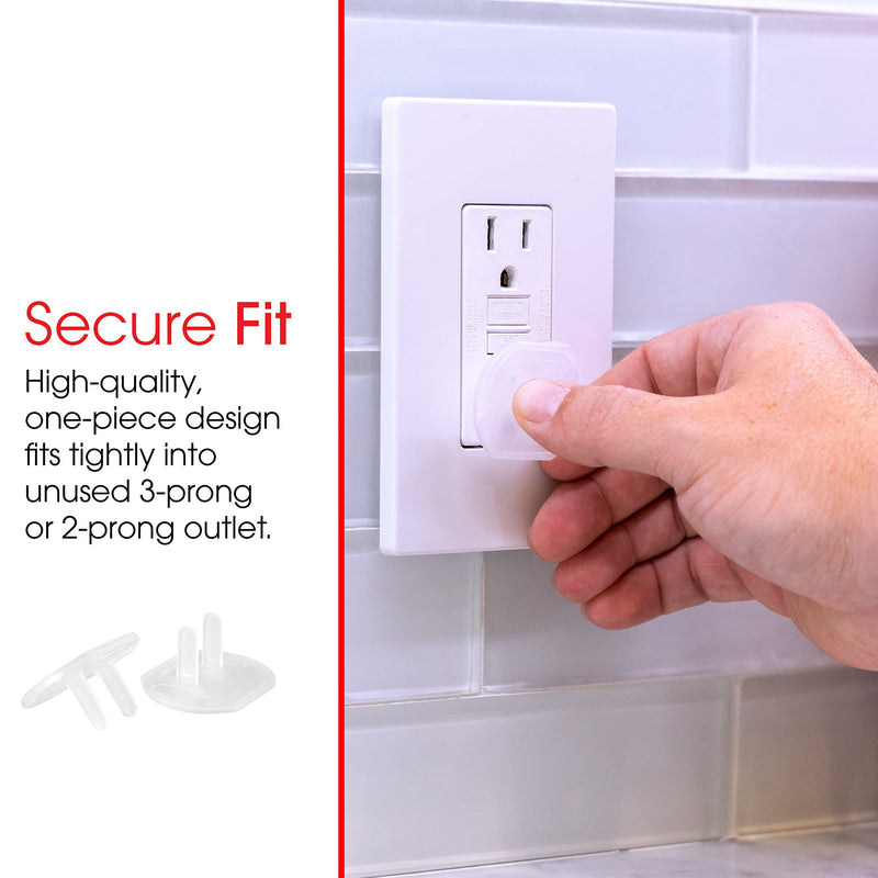 Power Gear Plastic Outlet Covers, 60 Pack, Shock Prevention, Child Safe, Easy Install, UL Listed, Clear, 54615