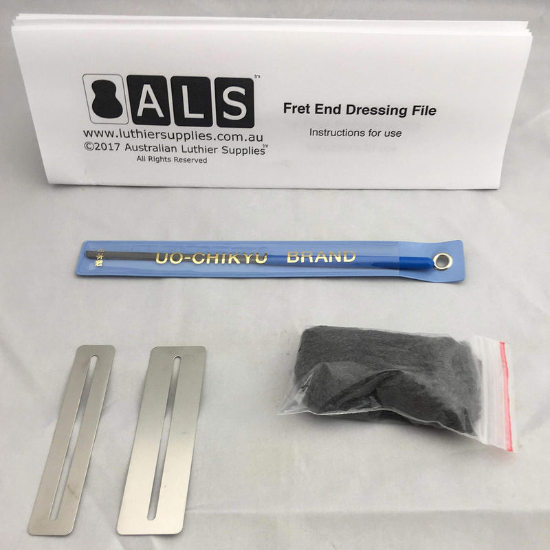 ALS Guitar Fret End Dressing File & Polishing Kit - Includes Instructions - File by Uo-Chikyu Hiroshima Japan - Polishing Kit by Australian Luthier Supplies