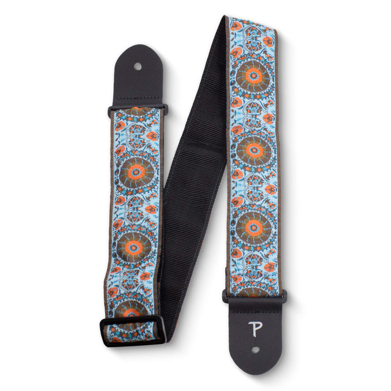 Perri’s Leathers Ltd. - Guitar Strap - Nylon - Jacquard - Adjustable - For Acoustic/Bass/Electric Guitars - Made in Canada Blue/Orange