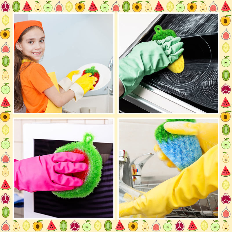 10 Pieces Fruit Dish Scrubber Non Scratch Cleaning Sponge Double Layered Dish Sponge No Odor Kitchen Sponge Net Dish Cloths for Washing Dishes for Cookware, Tubs, Sinks