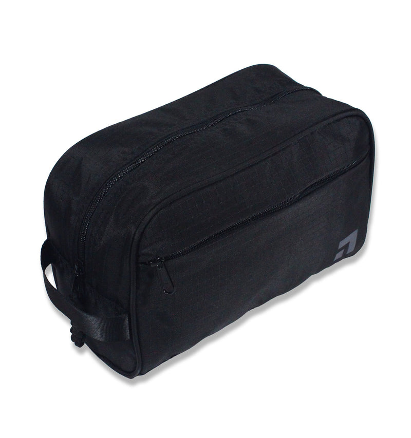 Slate Travel Waterproof Nylon Dopp Kit - Shaving Toiletry Bag Organizer (Black) Black