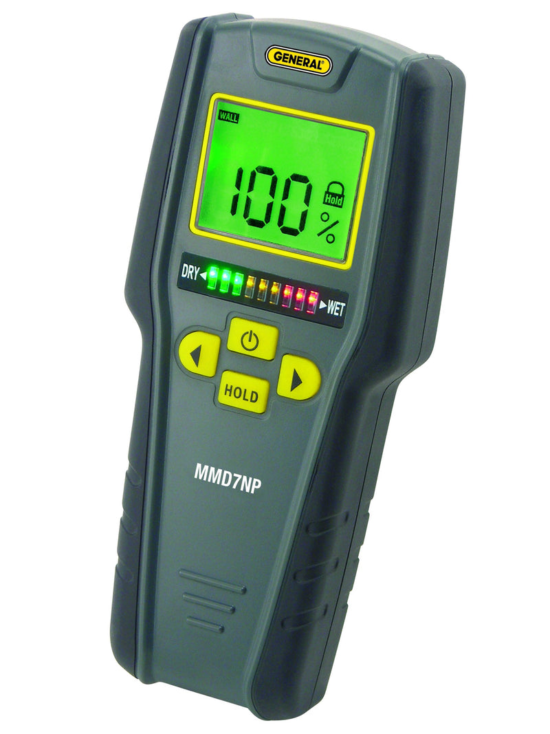 [AUSTRALIA] - General Tools MMD7NP Pinless, Non-Invasive, Non-Marring, Digital Moisture Meter, Water Leak Detector, Moisture Testerup To ¾" (19mm) Deep, Backlit LCD Screen, Visual/Audible Alarms 