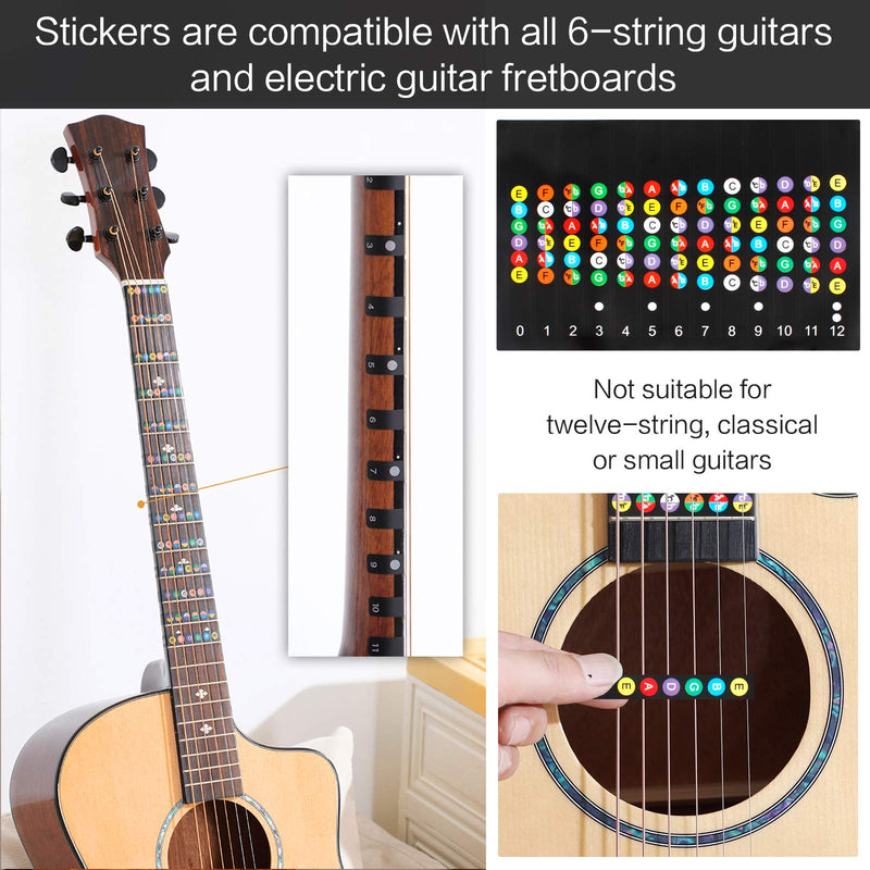2 Pack Guitar Chord Assisted Learning Tools and 2 Pcs Guitar Scale Sticker, Guitar Chord Practice Tool for Beginners