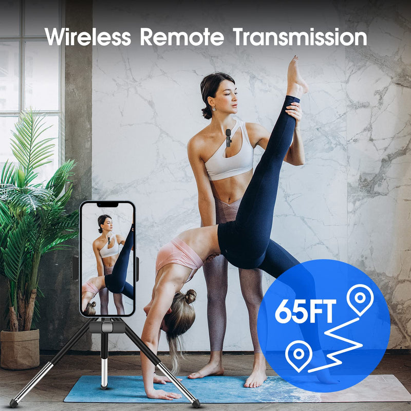 [AUSTRALIA] - Kopdkes 2 Pack Wireless Lavalier Microphone for iPhone iPad, Lapel Mics Plug-Play 2.4G Ultra-Low Delay Built-in Noise Reduction Chip 8H Working Time for Video Recording Interview Podcast Vlog YouTube Pro Max 