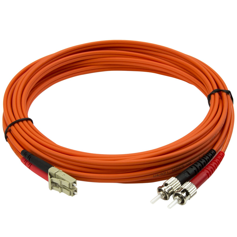 StarTech.com 5m Fiber Optic Cable - Multimode Duplex 50/125 - LSZH - LC/ST - OM2 - LC to ST Fiber Patch Cable (50FIBLCST5) 5m/15ft LC-ST