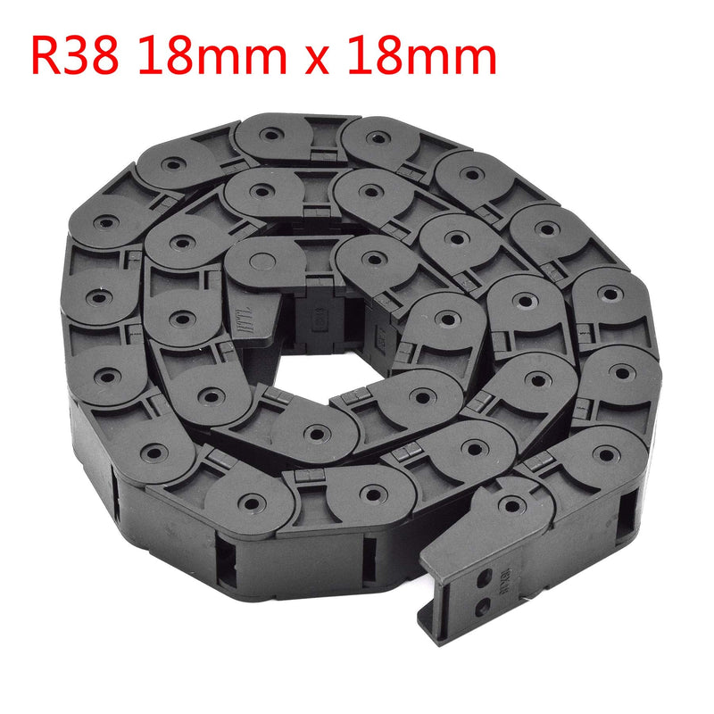 [AUSTRALIA] - Plastic Drag Chain Cable Carrier Closed Type with End Connectors R38 18 x 18mm L1000mm for Electrical CNC Router Machines 