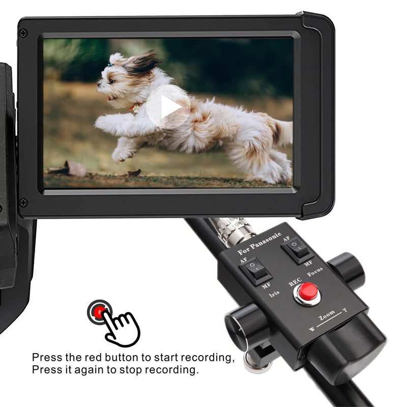 KOERTACOO Camcorder Zoom Controller, Remote Control Zoom, Iris, and Focus Control + 2.5mm and 3.5mm Jack Cable for Panasonic HC-X1 HC-PV100 AG-UX90 AG-UX180 HC-X1000 AG-AC30 AG-AC90 AU-EVA1 Camera.