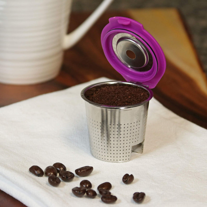 [AUSTRALIA] - Cafe Flow Stainless Steel Reusable Metal Coffee Pod Refillable Filter Cup | Compatible with Keurig 1.0, 2.0, K-Mini, K-Duo, K-Slim & Select Single K Cup Coffee Makers (See Compatibility Chart) 