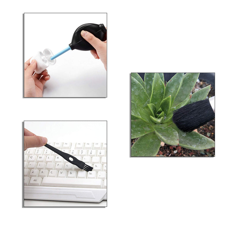 Camkix Keyboard Cleaning Kit - 1x Mini Brush, 1x Cleaning Brush, 1x Keyboard Cap Remover, 1x Air Blower and 1x Cleaning Cloth - Also for Laptops, Camera Lenses, Glasses - Home and Office