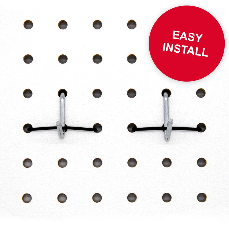 100 Black Plastic Pegboard Locks for Hooks. 100 Pack Complete with 5 Steel Hooks.