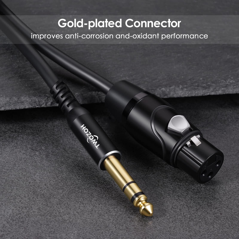 Twozoh XLR Female to 1/4 Inch (6.35mm) TRS Cable, Quarter Inch Jack Balanced to XLR Microphone Cable (3.3Ft) 3.3Ft/1M