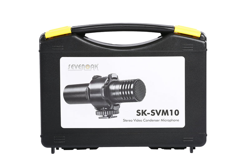 Sevenoak SK-SVM10 Aluminum Stereo Video Condensor Microphone with Deadcat, Shockmount, Soft & Hard Cases for DSLR Cameras and Camcorders