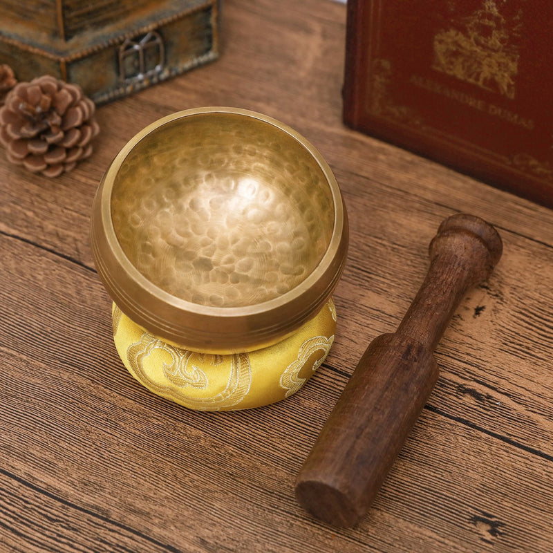 Moukey Tibetan Singing Bowl 3.2 Inch Meditation Gong Zen Yoga Bowl Set With Wooden Striker And Cushion Pillow 3.2''