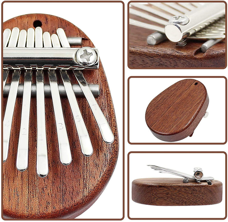 8 Keys Mini Kalimba, Portable Thumb Piano Marimbas Finger Piano Musical Instrument Pendant for Kids Adults Beginners Professional Music Gift 8 Keys