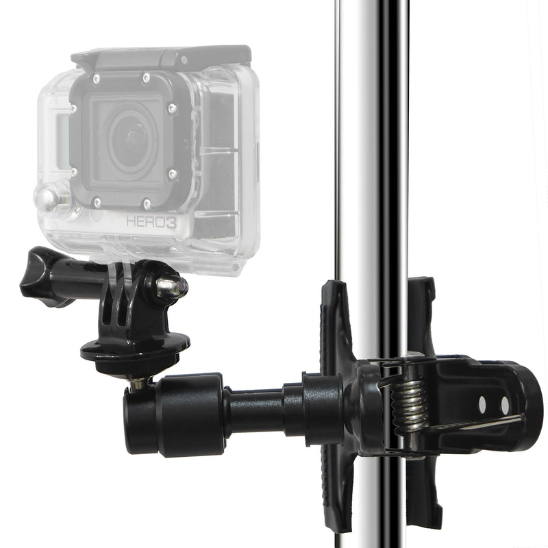 CamKix Clamp Mount Compatible with Gopro Hero 8, 7, 6, 5, Session, Hero 4, Session, Black, Silver, Hero+ LCD, 3+, 3, Compact Cameras and DJI Osmo Action