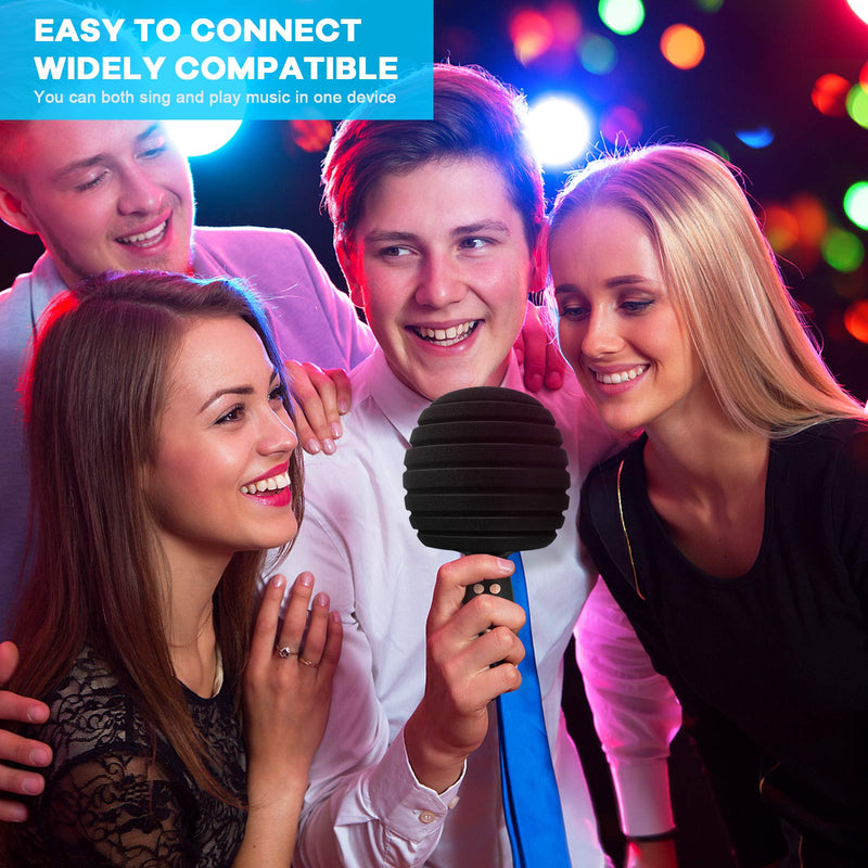 ZealSound Bluetooth Microphone, Karaoke Microphone Handheld Wireless Karaoke Singing Machine,Portable Speaker Mic Home KTV Player for Phone/PC/All Smartphones Party Car Outdoor Indoor(Black/Gold) Black
