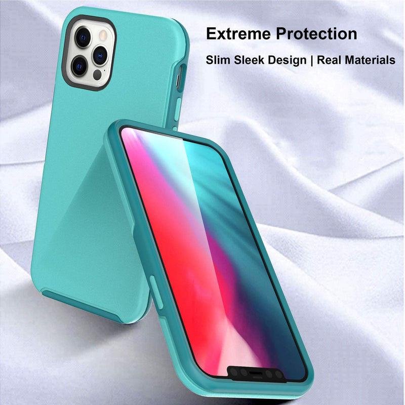 Baricy Ongoing Series Designed for iPhone 12 Pro Max Case, Heavy-Duty Tough Rugged Lightweight Slim Shockproof Protective Case for iPhone 12 Pro Max 6.7 Inch (Aqua) Aqua