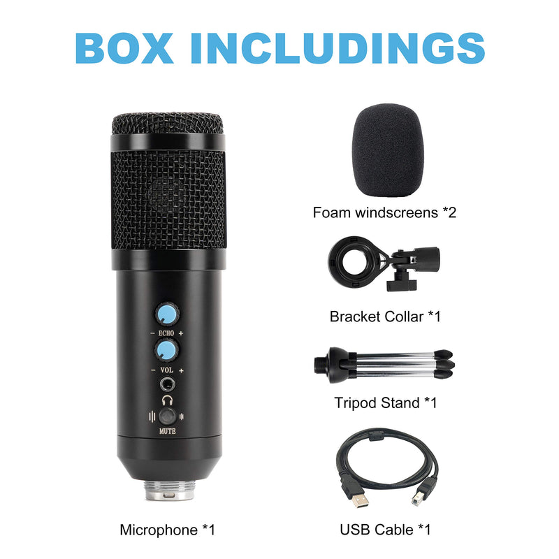 [AUSTRALIA] - Portable USB Microphone VIIART Professional Metal Recording Condenser Microphone for PC Recording, Voice Overs, Online Chatting, Gaming, YouTube Videos Compatible with Mac & Windows 