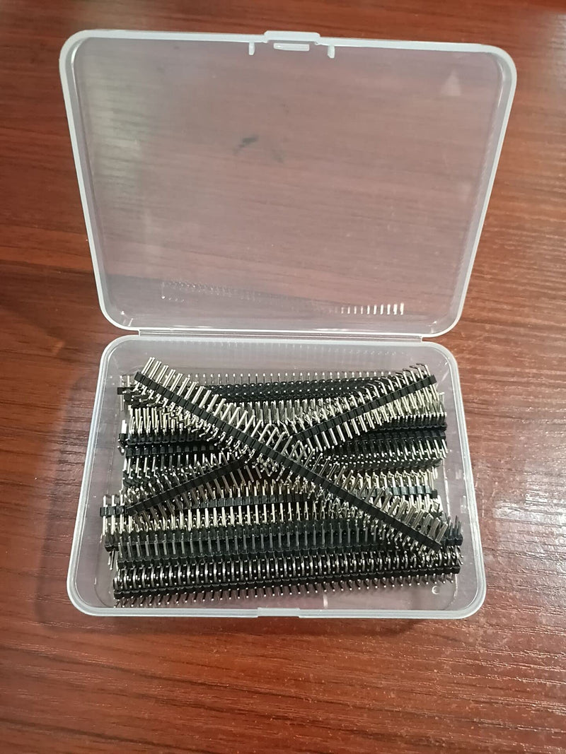 LUOYIMAO 40Pin 2.54mm Dual Row Right Angle PCB Male Pin Header Strip 20PCS +Plastic Box(W2-40pin)