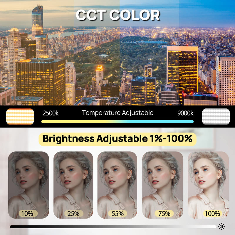 ULANZI PL-01 RGB Video Light, Portable RGB Camera Light with 4000mAh Battery, 360° Color 20 Light Effects, CRI≥95 2500-9000K LED Panel DSLR Photography Lighting for YouTube, Video Conference, Vlogging 7" Video Light