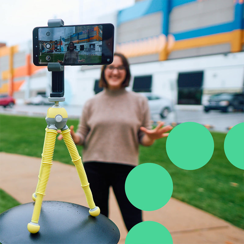 JOBY PodZilla Medium Kit, Tripod for Smartphones and Compact Mirrorless Cameras, Flexible Tripod with Ball Head and GripTight 360 Phone Mount Included, Devices up to 1 Kg, Yellow Medium Kit Yellow