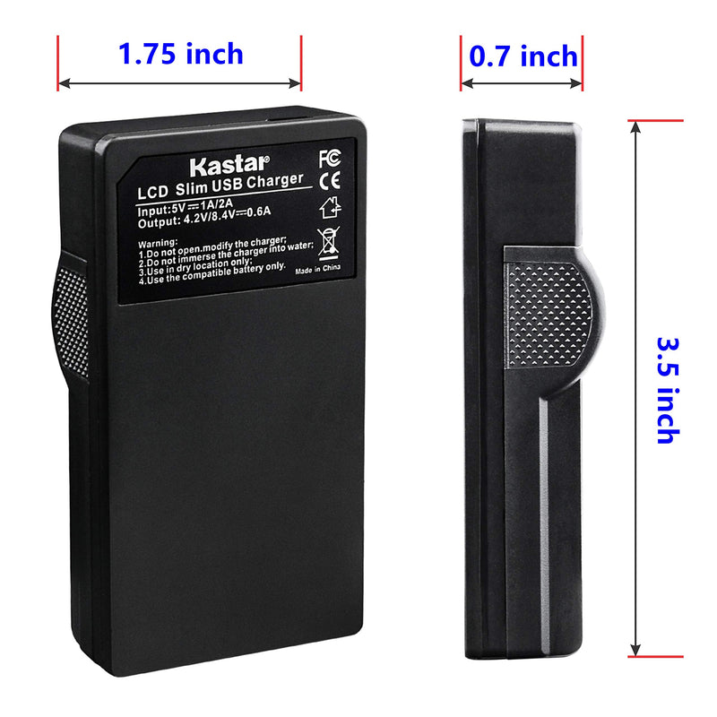 Kastar Battery (X2) & LCD Slim USB Charger for Olympus BLN-1, BCN-1, BLN1 and Olympus OM-D E-M1, OM-D E-M5, Pen E-P5 Digital Camera