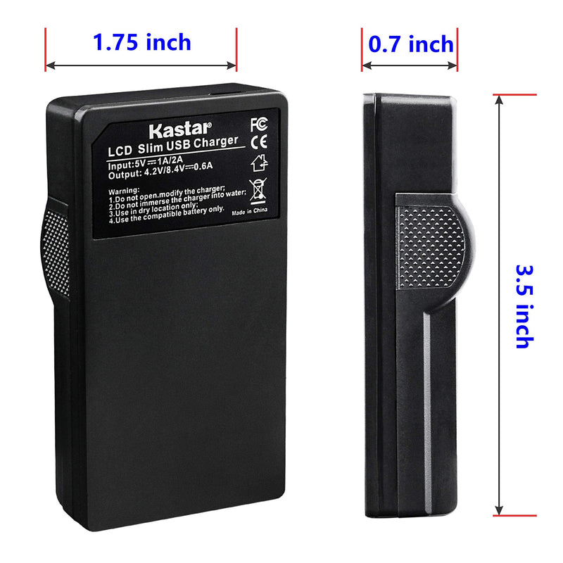 Kastar Battery (X2) & LCD Slim USB Charger for Sony NP-FM50 NP-FM55H & HC1 TRV280 TRV350 TRV250 TRV19 TRV22 TRV27 TRV33 TRV460 TRV140 TRV17 TRV340 TRV38 TRV480 TRV260 TRV138 TRV608 DVD101 DVD201 D1000