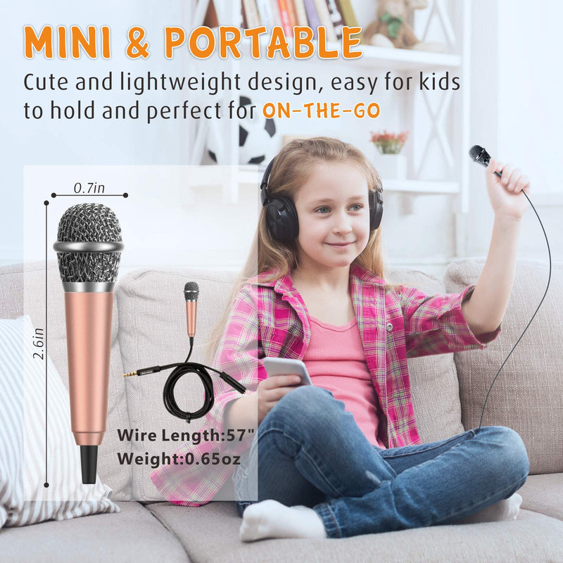 Wootrip [2PCS] Mini Karaoke Microphone, Mini Voice Recording Microphone Portable Karaoke Mic for Singing, Recording, Voice Recording(Black/Gold) Black Gold