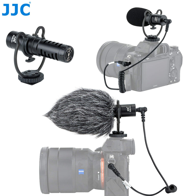 [AUSTRALIA] - JJC SGM-V1 Shotgun Video Microphone, Cardioid Microphone Condenser Mic Vdeomicro w/Shock Mount, Furry Foam Windscreen, Electret Condenser, 3.5mm TRS TRRS Cable, for Andoid Phone DSLR Camcorder 