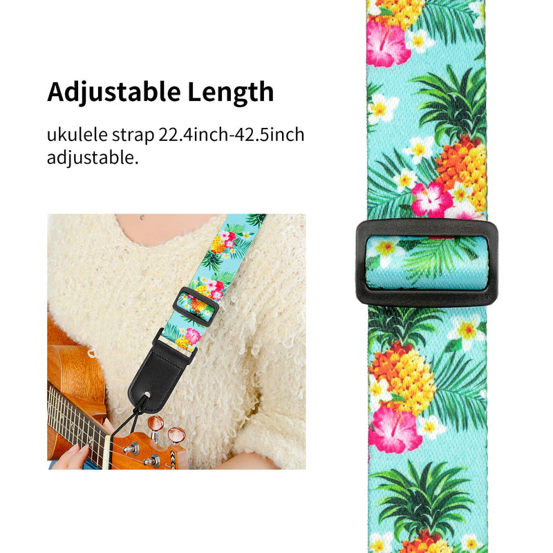 BestSounds Pineapple Ukulele Strap & Hawaiian Style Shoulder Strap Suitable for Soprano Concert Tenor Baritone String Instruments (Pineapple)