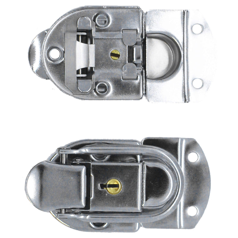 Seismic Audio - SARHW58-2 Pack of Small Lockable Briefcase Style 2 Piece Latch Nickel Finish with Keys