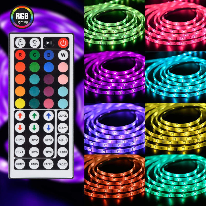 [AUSTRALIA] - UMICKOO LED Strip Lights Kit,Waterproof 32.8feet RGB SMD 5050 LED Rope Lighting Color Changing Full Kit with 44-Keys IR Remote Controller, Power Supply Led Lights for Bedroom Home Kitchen Decoration 